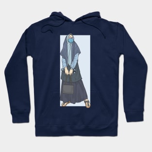 Hijab Girl in Blue Outfit Hoodie